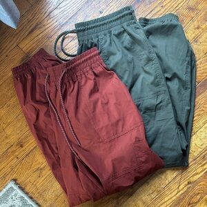 Old Navy Stretch Tech Jogger Bundle Olive Green Burnt Orange